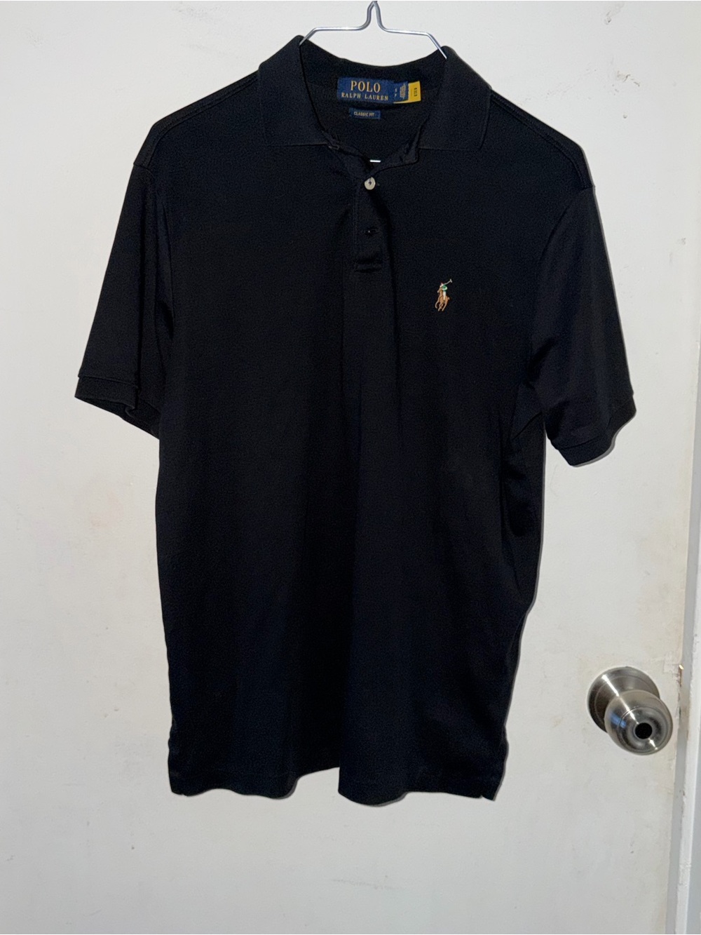 Ralph Lauren Men’s Black Polo Shirt with Pony Logo size small